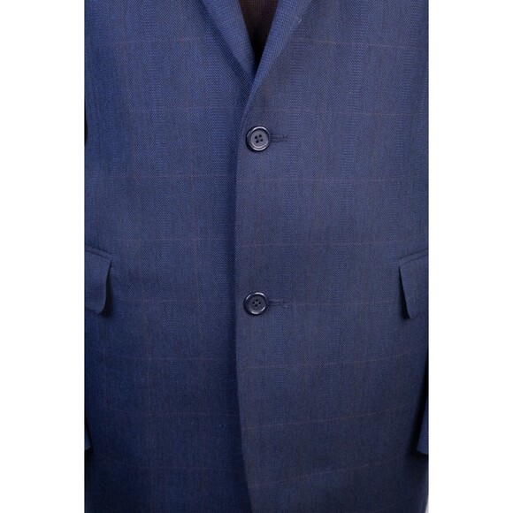 Joseph & Feiss Sport Coat Jacket Blazer Windowpane Poly Blend Sz 44XL Two Button - Picture 3 of 13